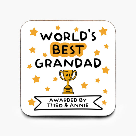 Personalised World's Best Grandad Coaster