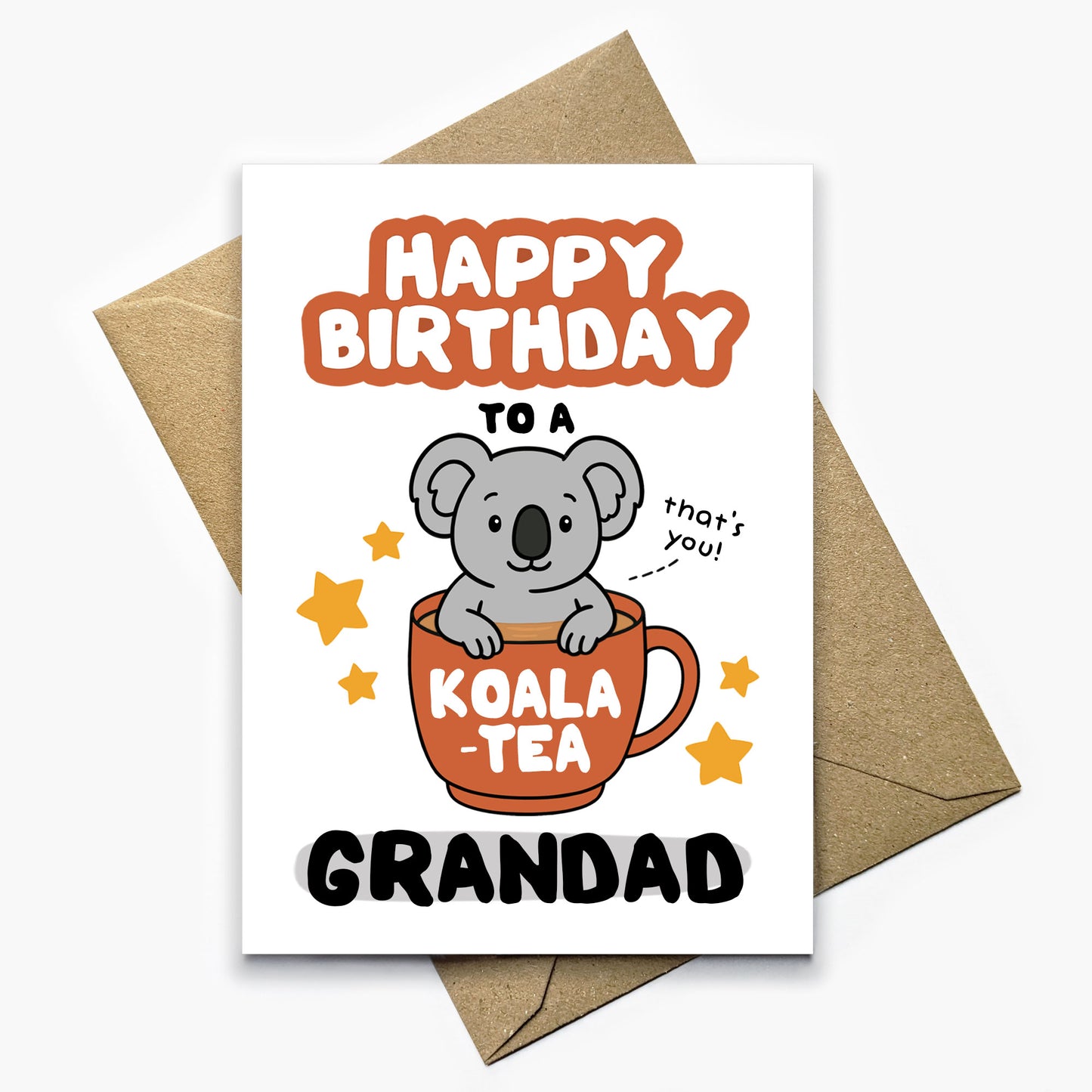 Koala-Tea Grandad Birthday Card