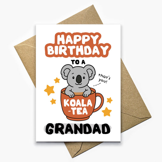 Koala-Tea Grandad Birthday Card