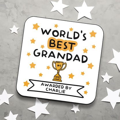 Personalised World's Best Grandad Coaster
