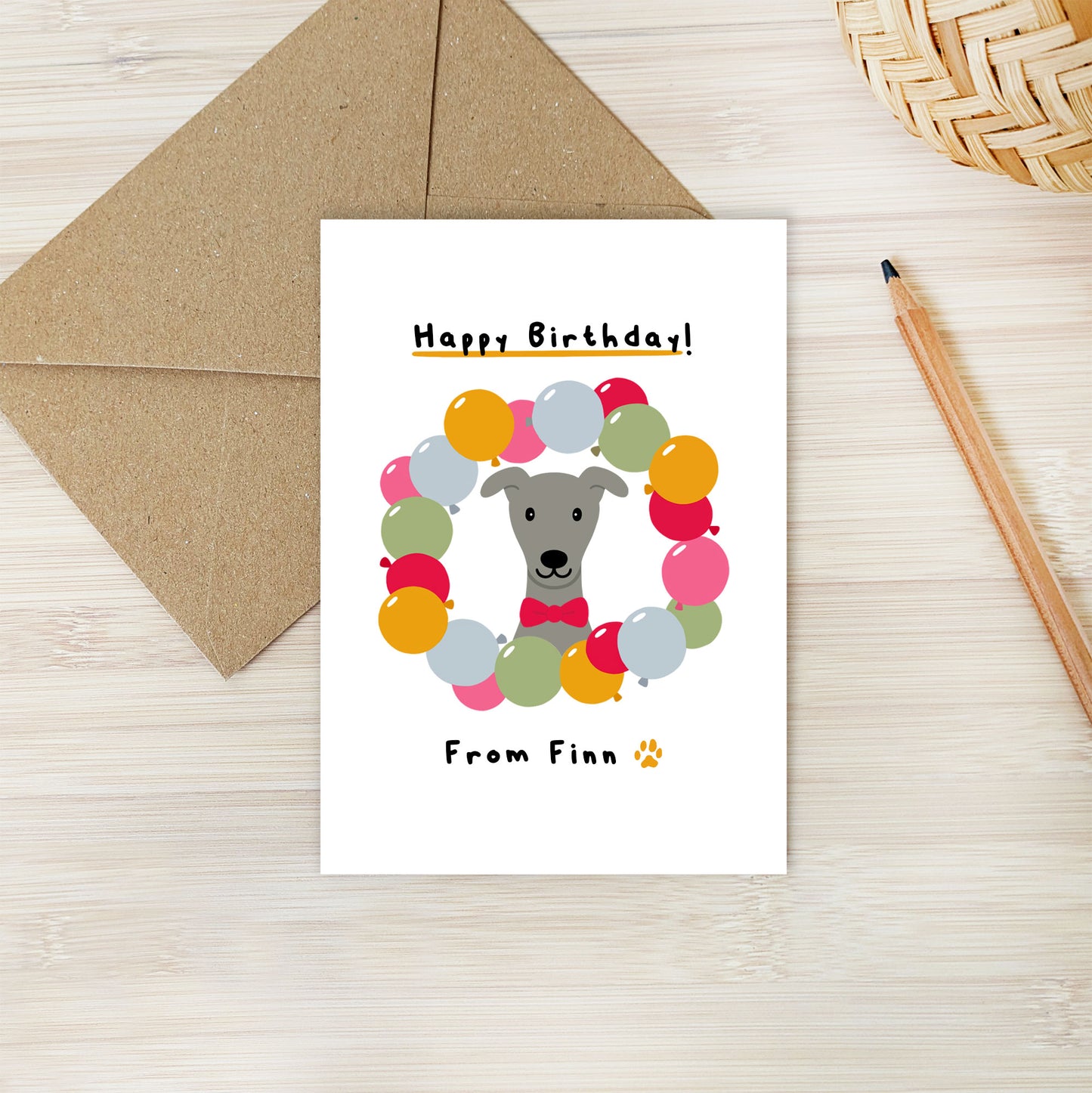 Personalised Greyhound Birthday Card