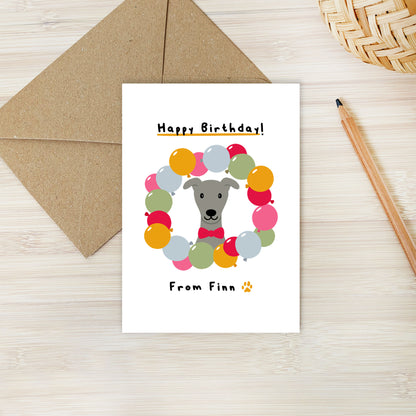 Personalised Greyhound Birthday Card