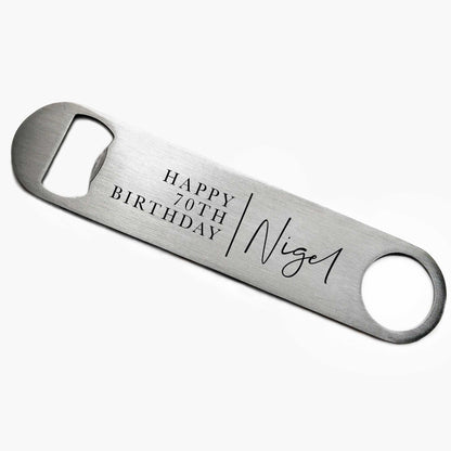 Personalised 70th Birthday Bottle Opener