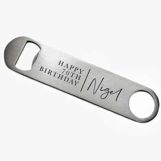Personalised 70th Birthday Bottle Opener