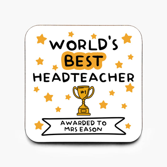 Personalised World's Best Headteacher Coaster