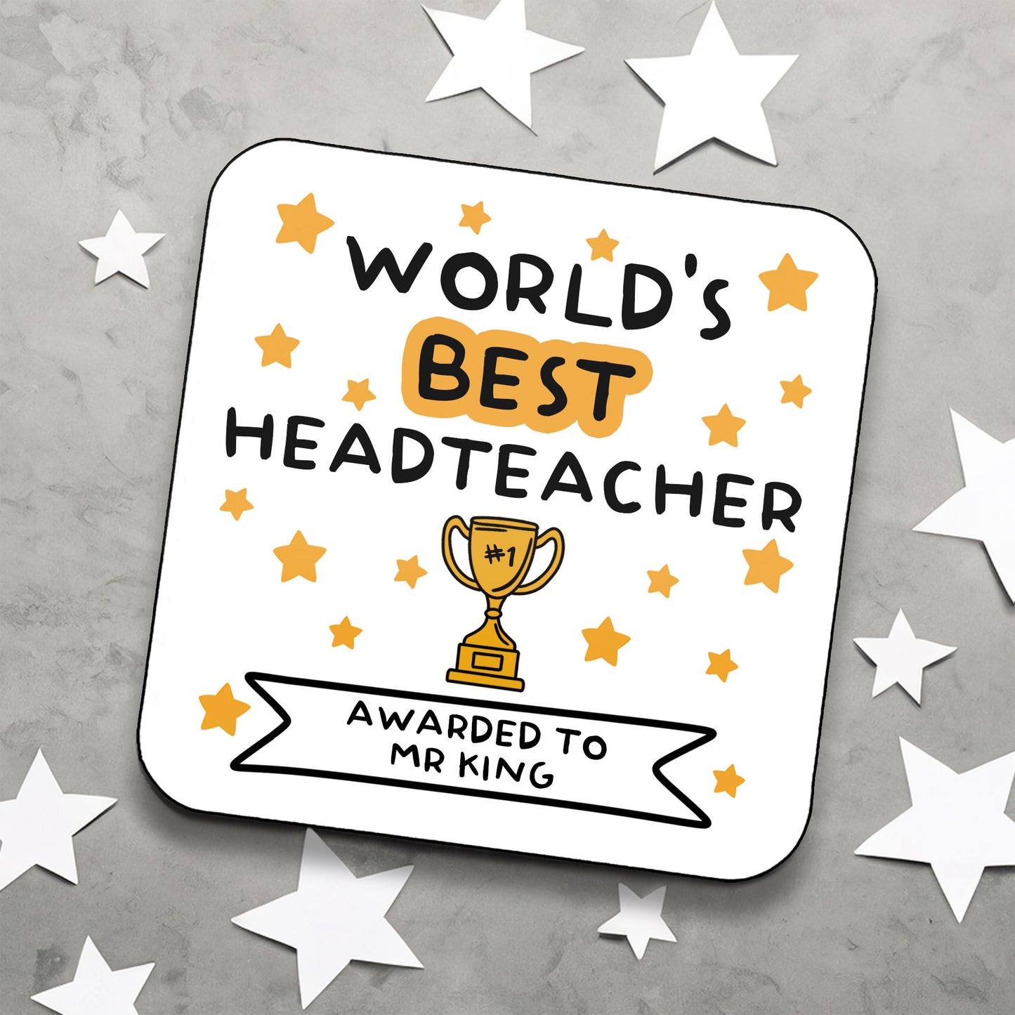 Personalised World's Best Headteacher Coaster