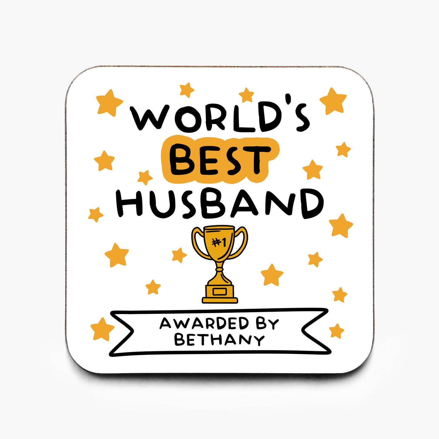 Personalised World's Best Husband Coaster