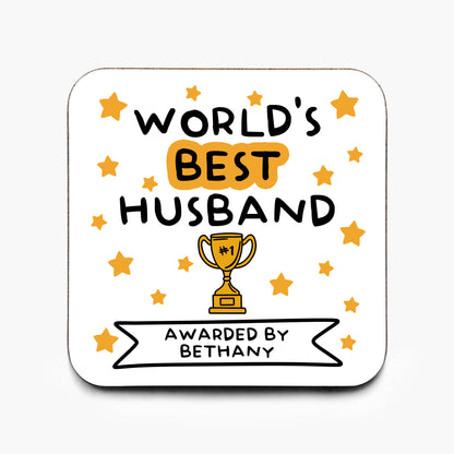 Personalised World's Best Husband Coaster