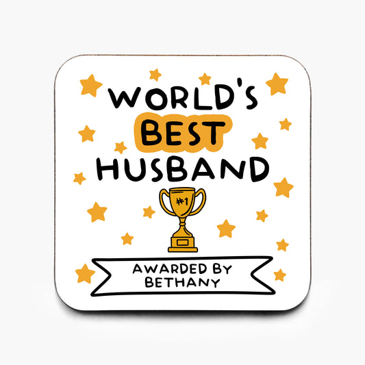 Personalised World's Best Husband Coaster