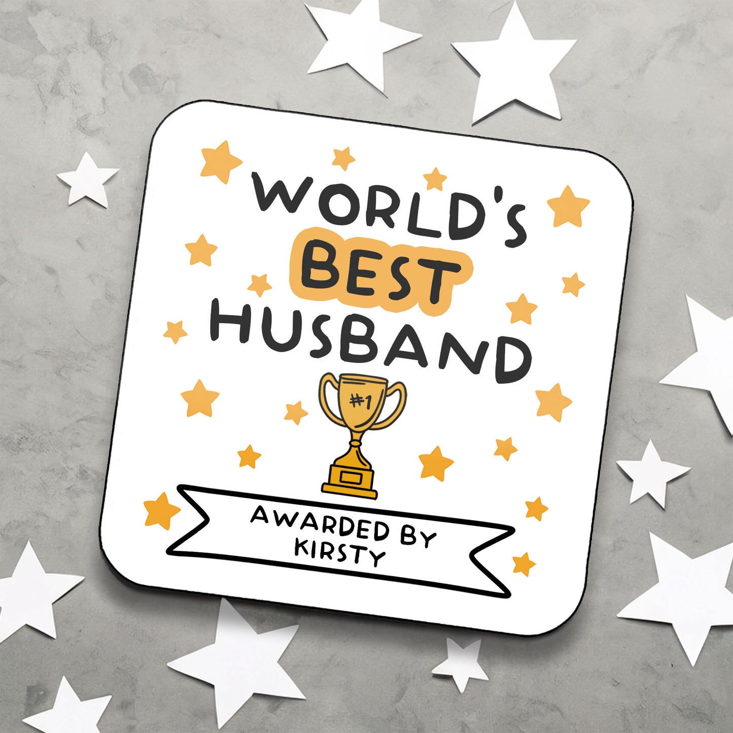 Personalised World's Best Boyfriend Coaster