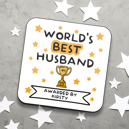 Personalised World's Best Boyfriend Coaster
