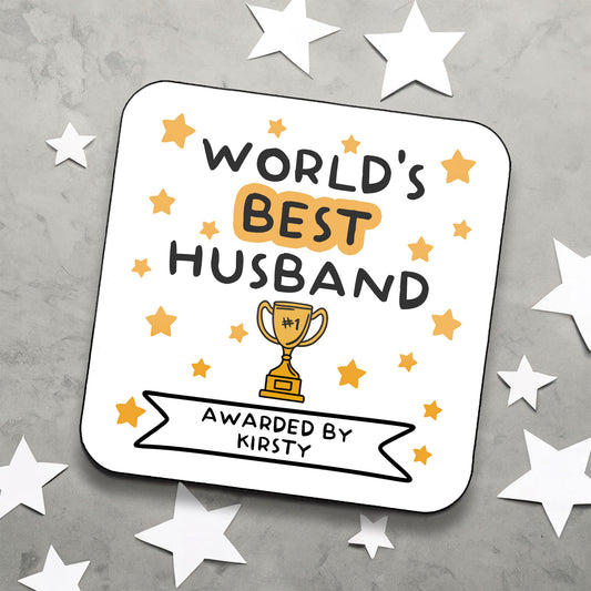 Personalised World's Best Boyfriend Coaster