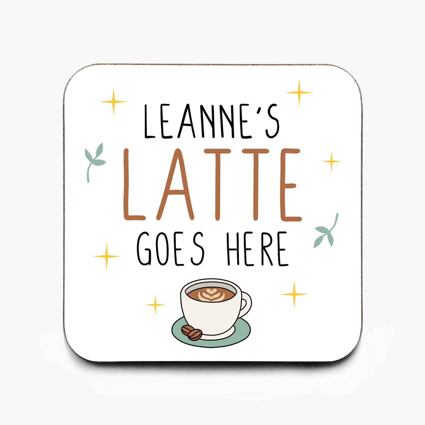 Personalised Latte Coffee Coaster