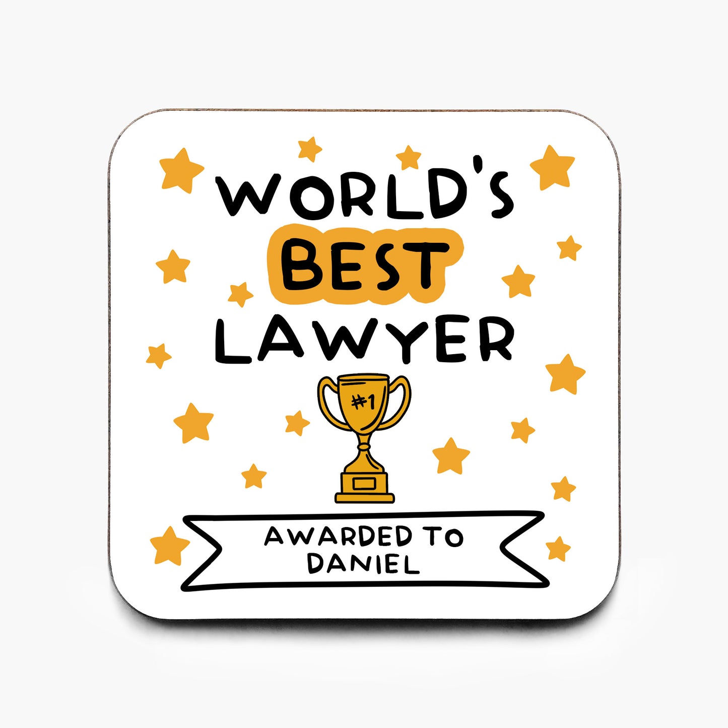 Personalised World's Best Lawyer Coaster
