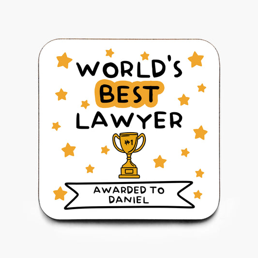 Personalised World's Best Lawyer Coaster