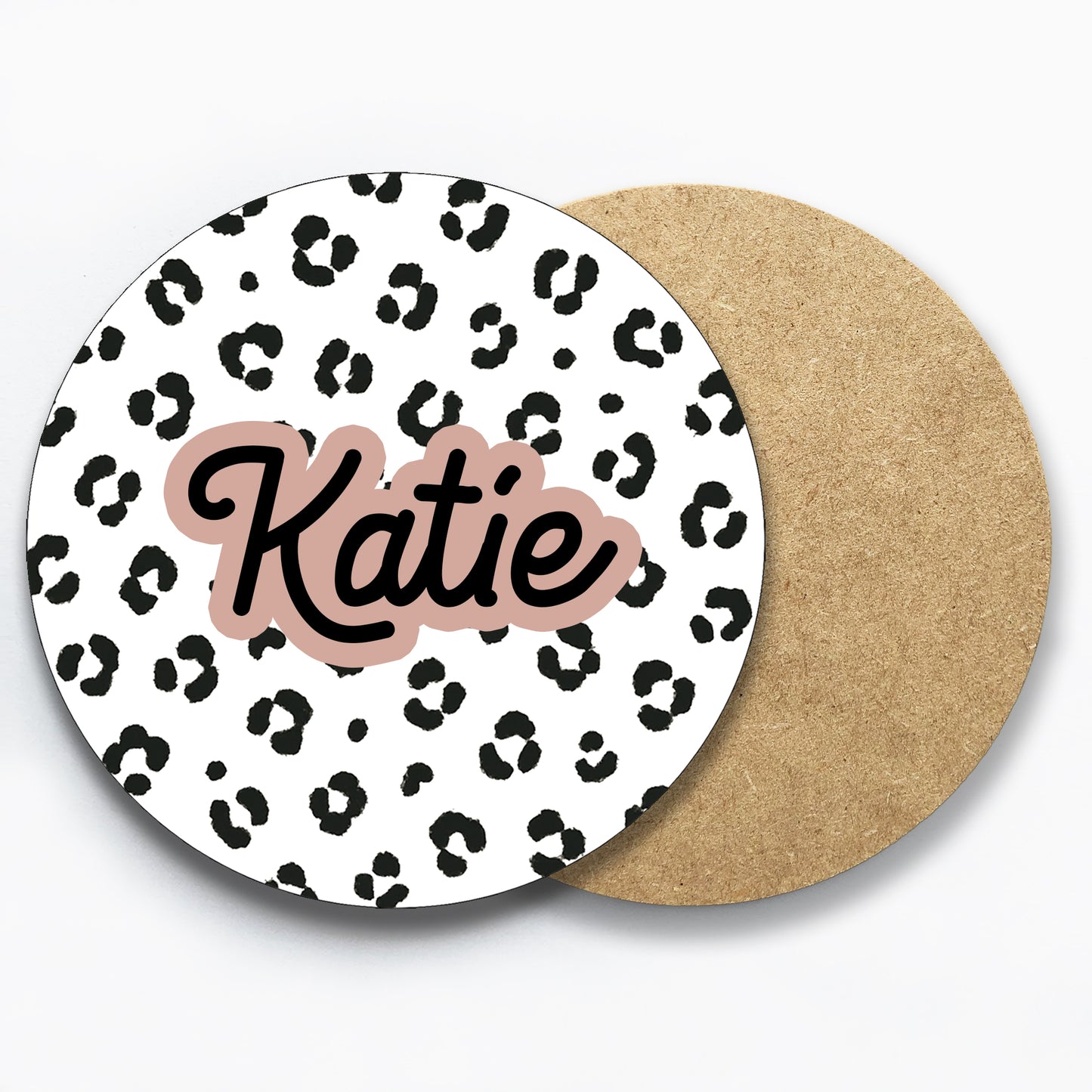 Personalised Leopard Print Name Coaster