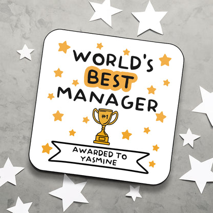 Personalised World's Best Manager Coaster