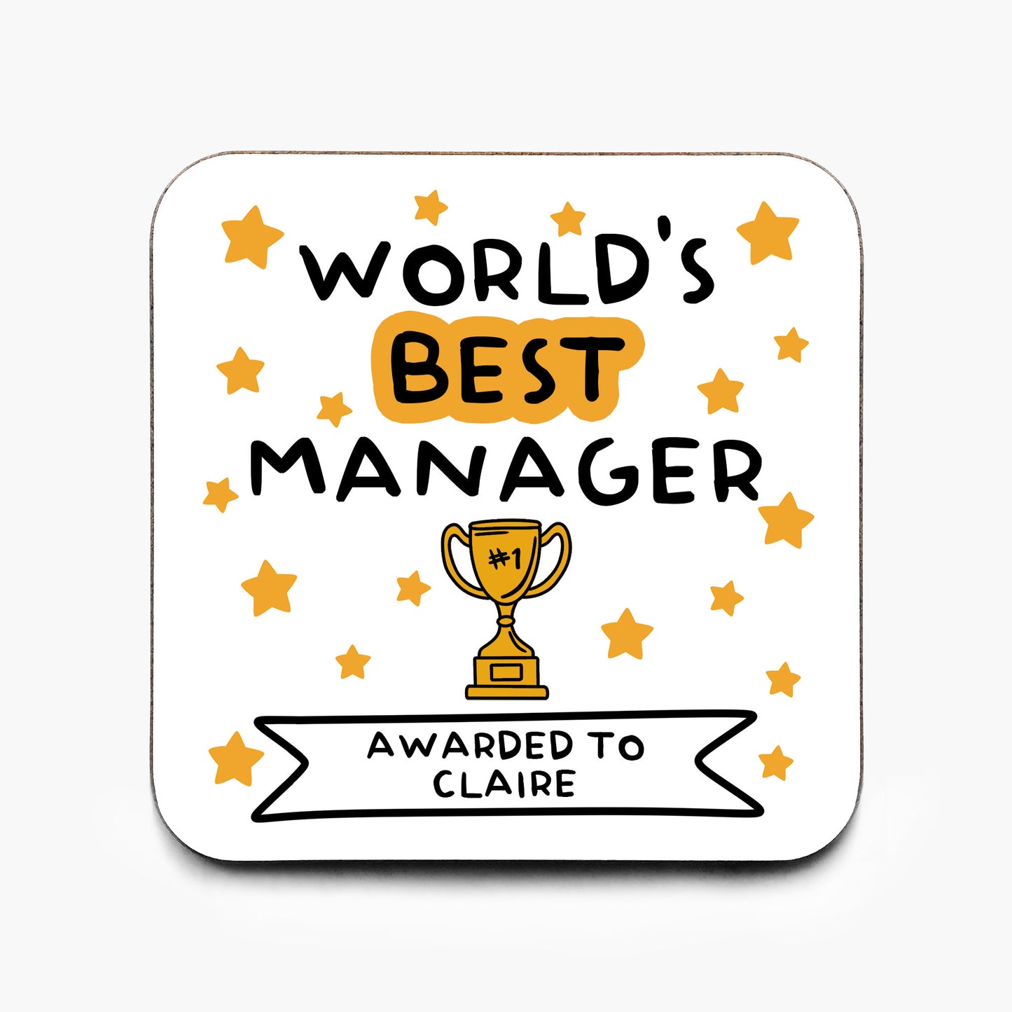 Personalised World's Best Manager Coaster