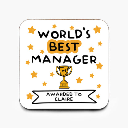 Personalised World's Best Manager Coaster