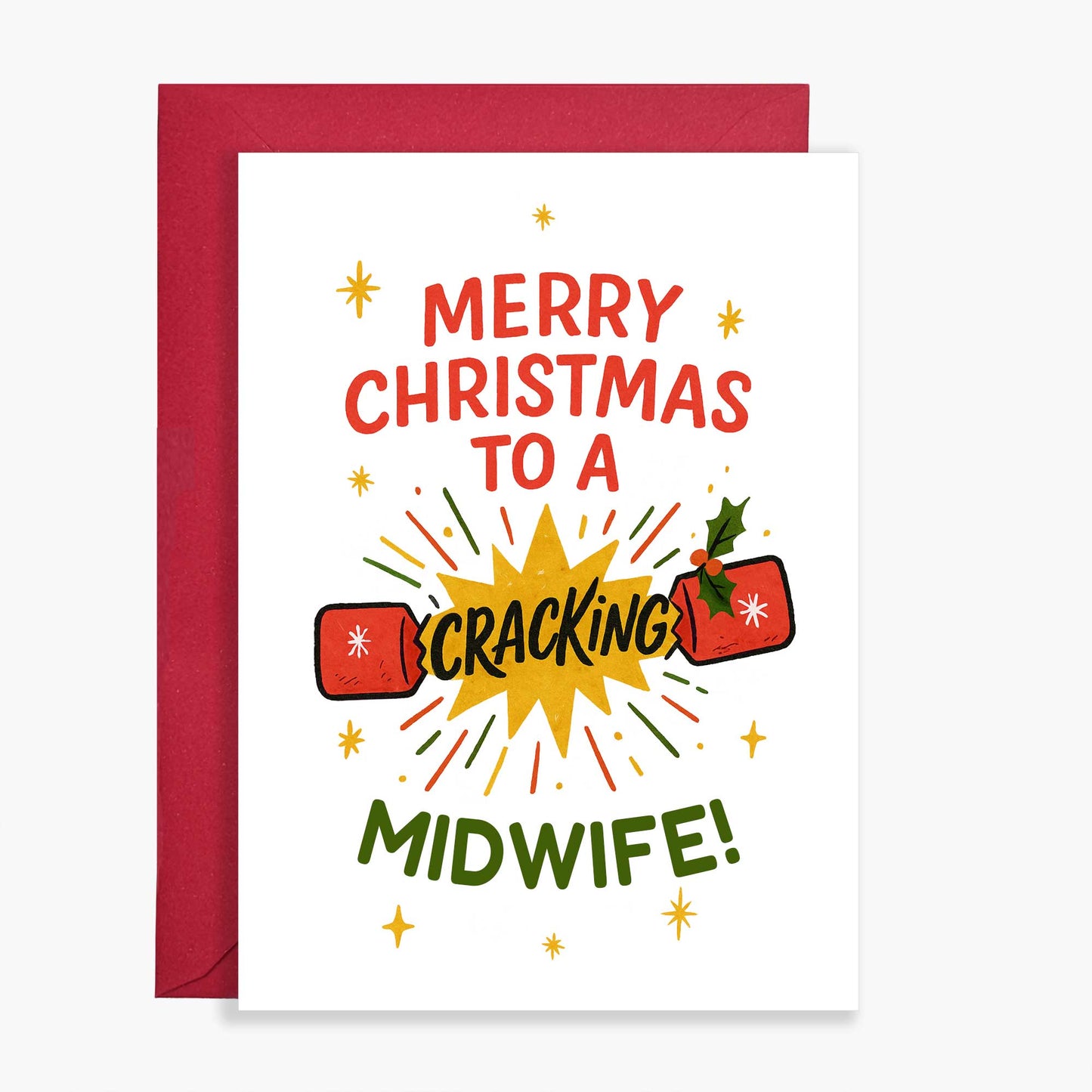 Cracking Midwife Christmas Card