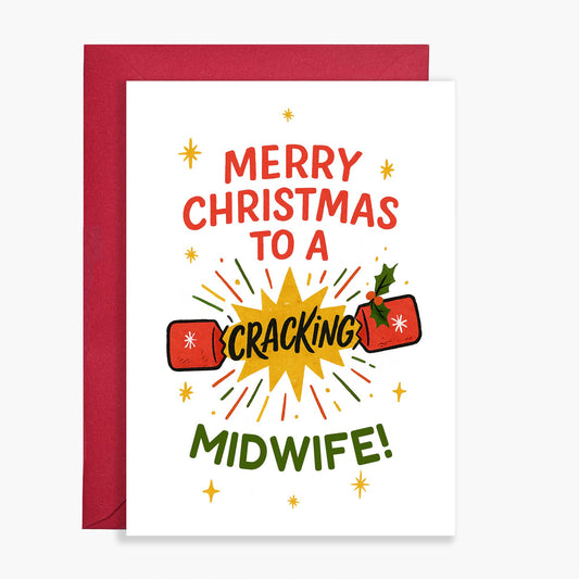 Cracking Midwife Christmas Card
