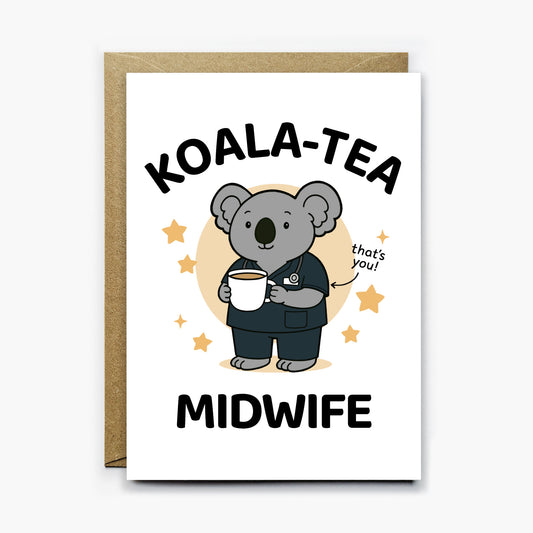 Koala Tea Midwife Card