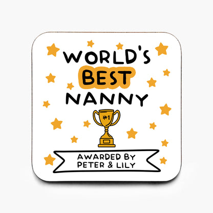 Personalised World's Best Nanny Coaster