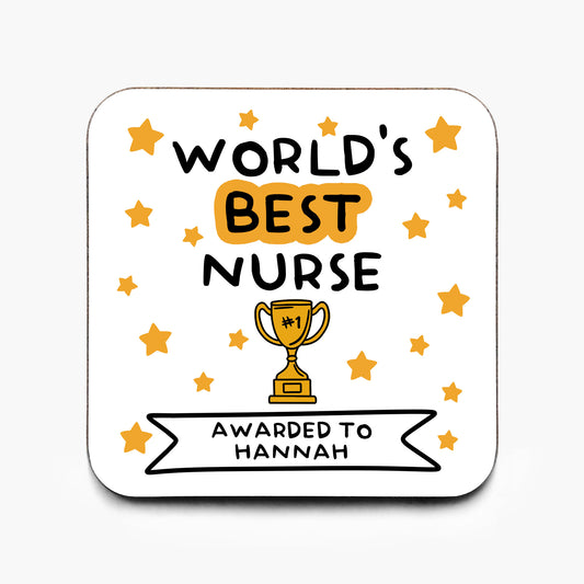 Personalised World's Best Nurse Coaster