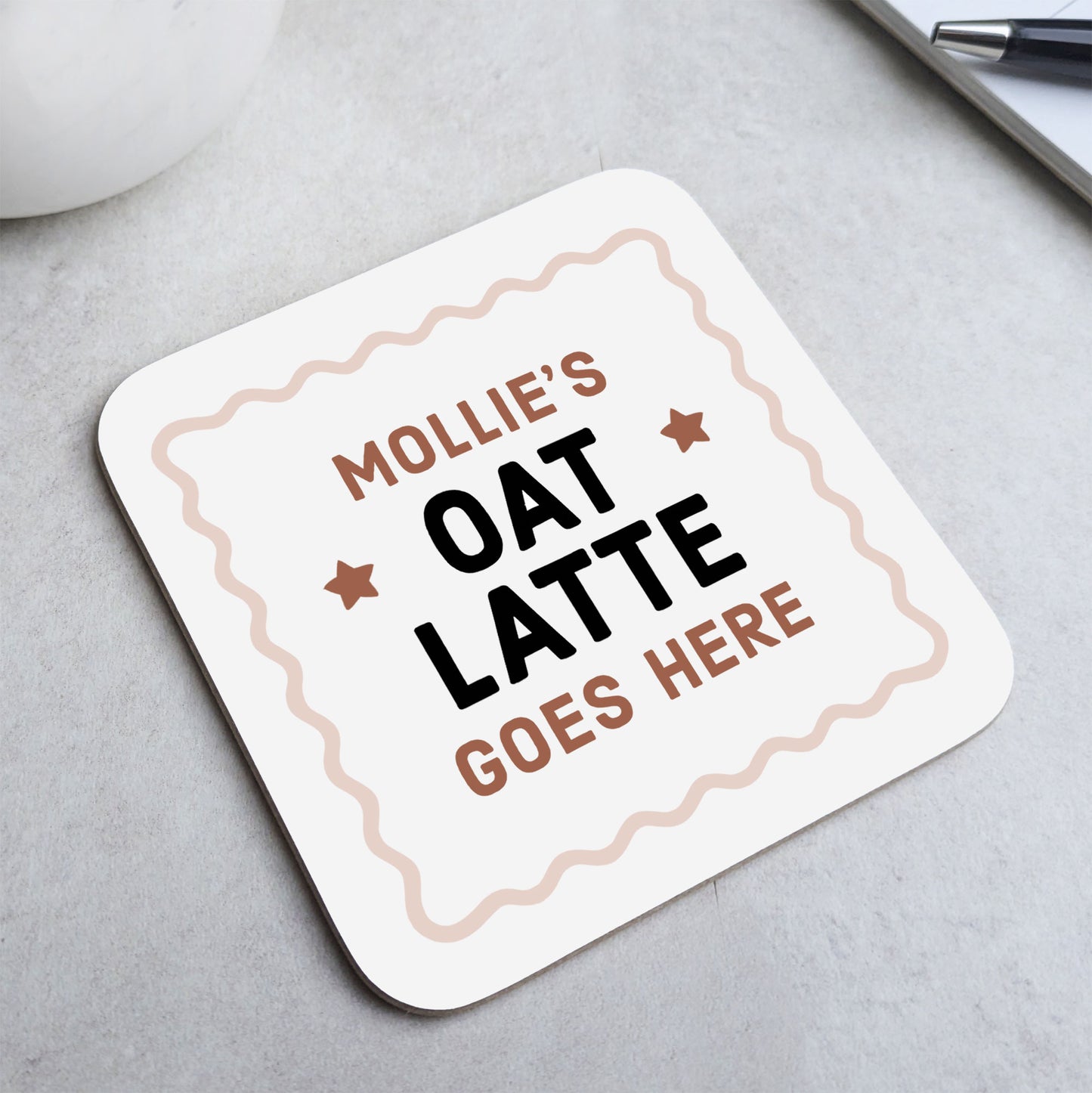 Personalised Oat Latte Coaster