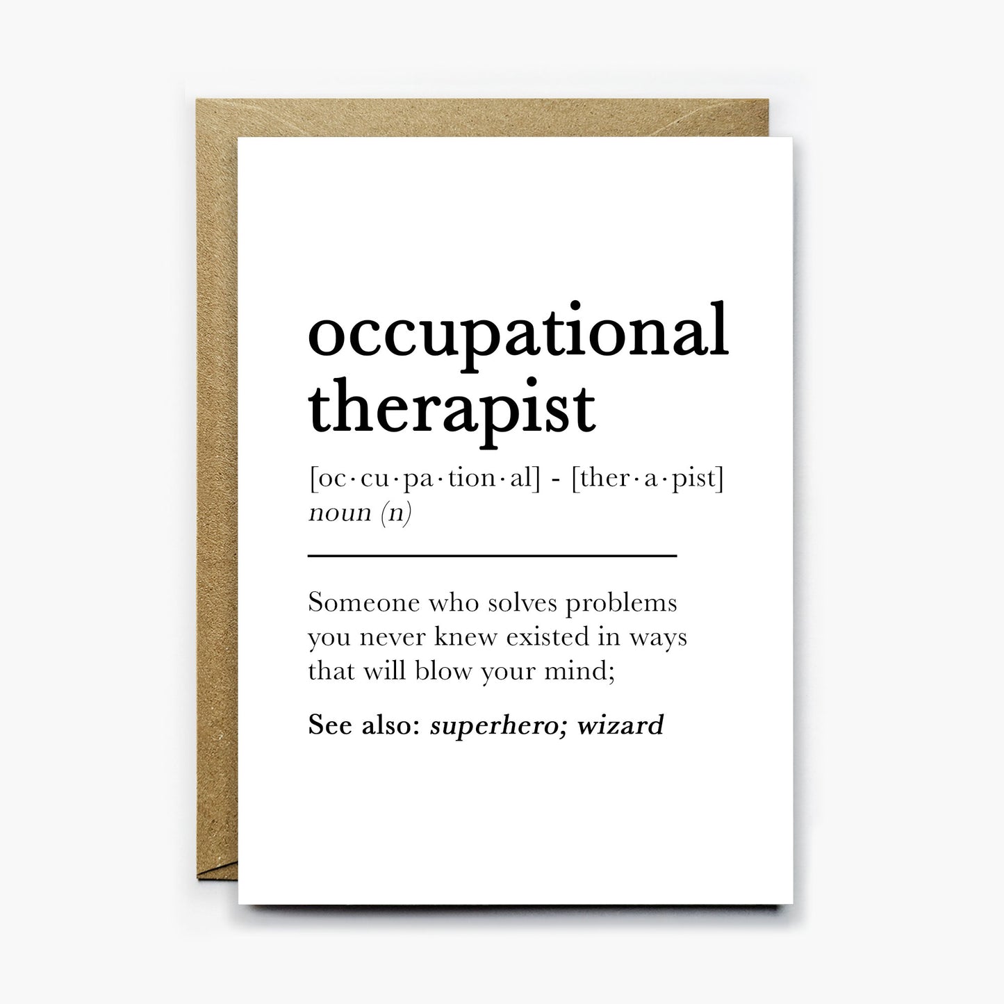 Occupational Therapist Definition Card