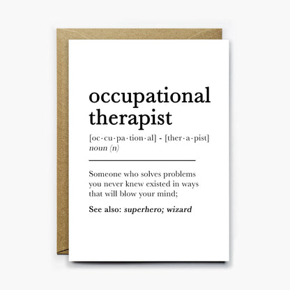 Occupational Therapist Definition Card