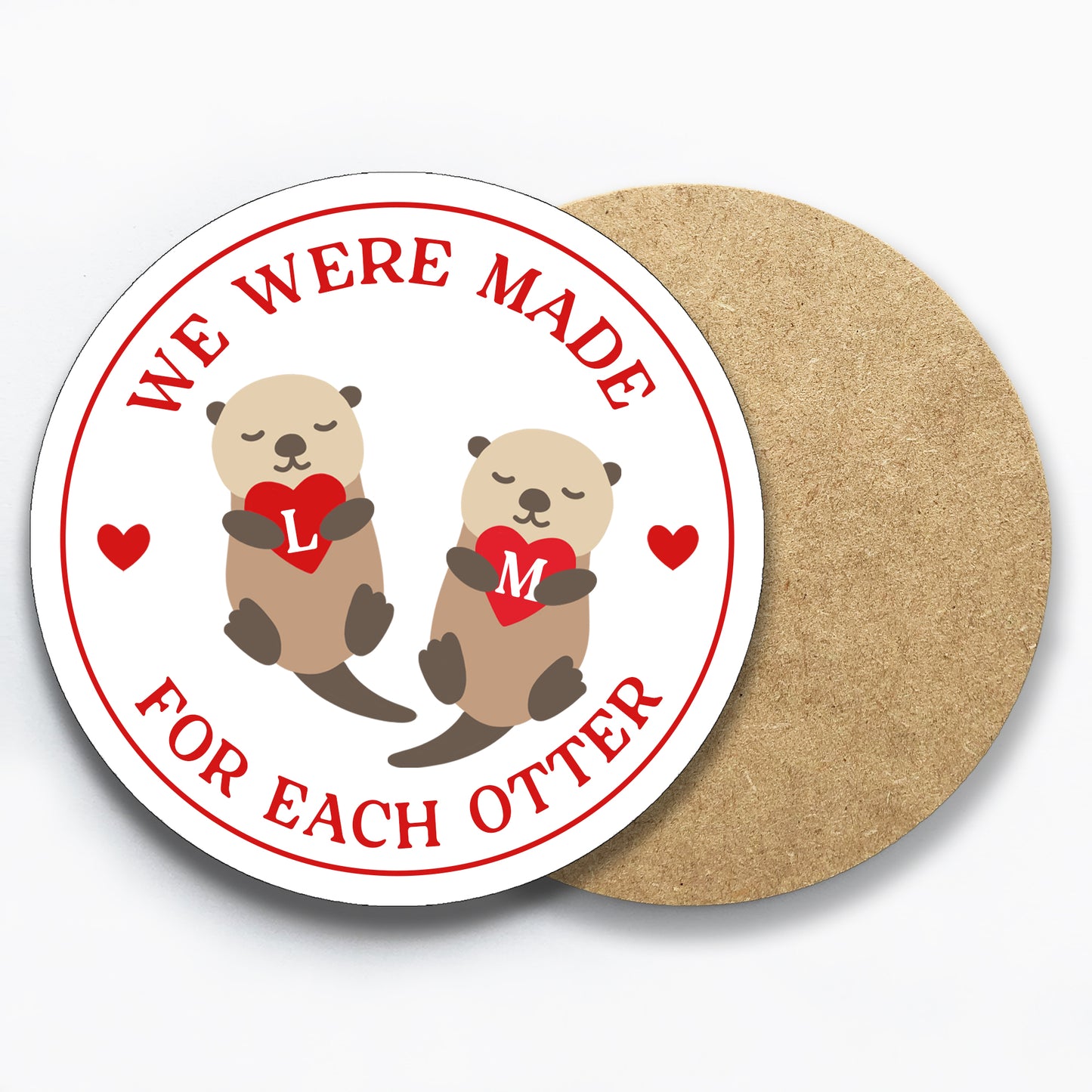 Personalised Otters in Love Coaster