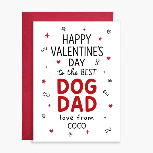 Personalised Dog Dad Valentine's Day Card
