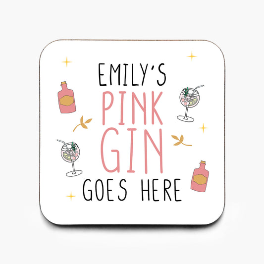 Personalised Pink Gin Coaster