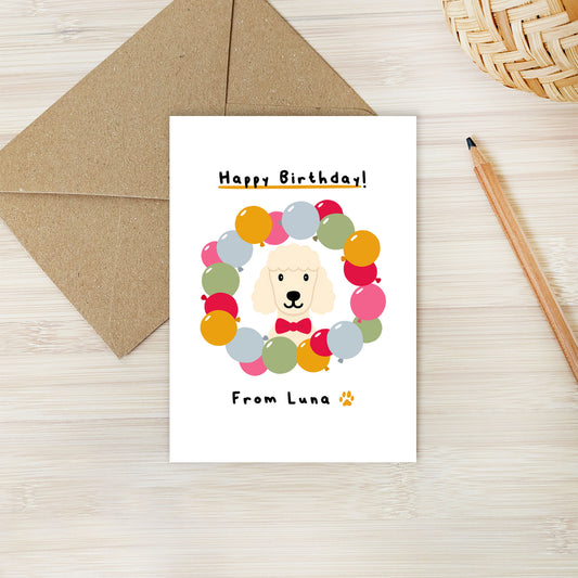 Personalised Poodle Birthday Card