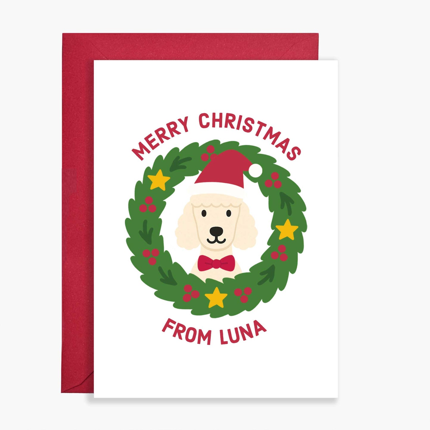 Personalised Poodle Christmas Card