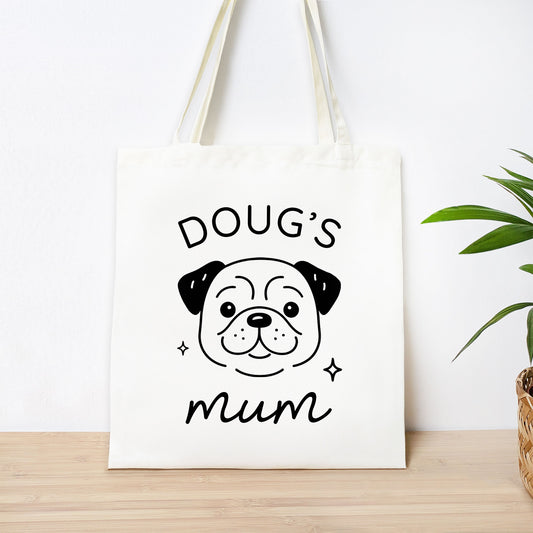 Personalised Pug Mum Tote Bag