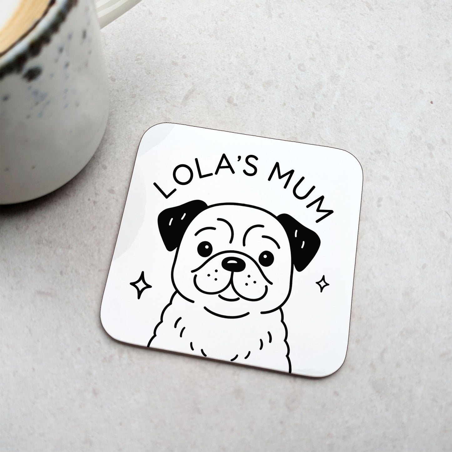 Personalised Pug Coaster