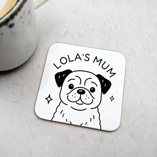 Personalised Pug Coaster