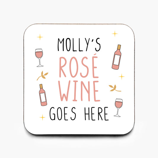 Personalised Rose Wine Coaster