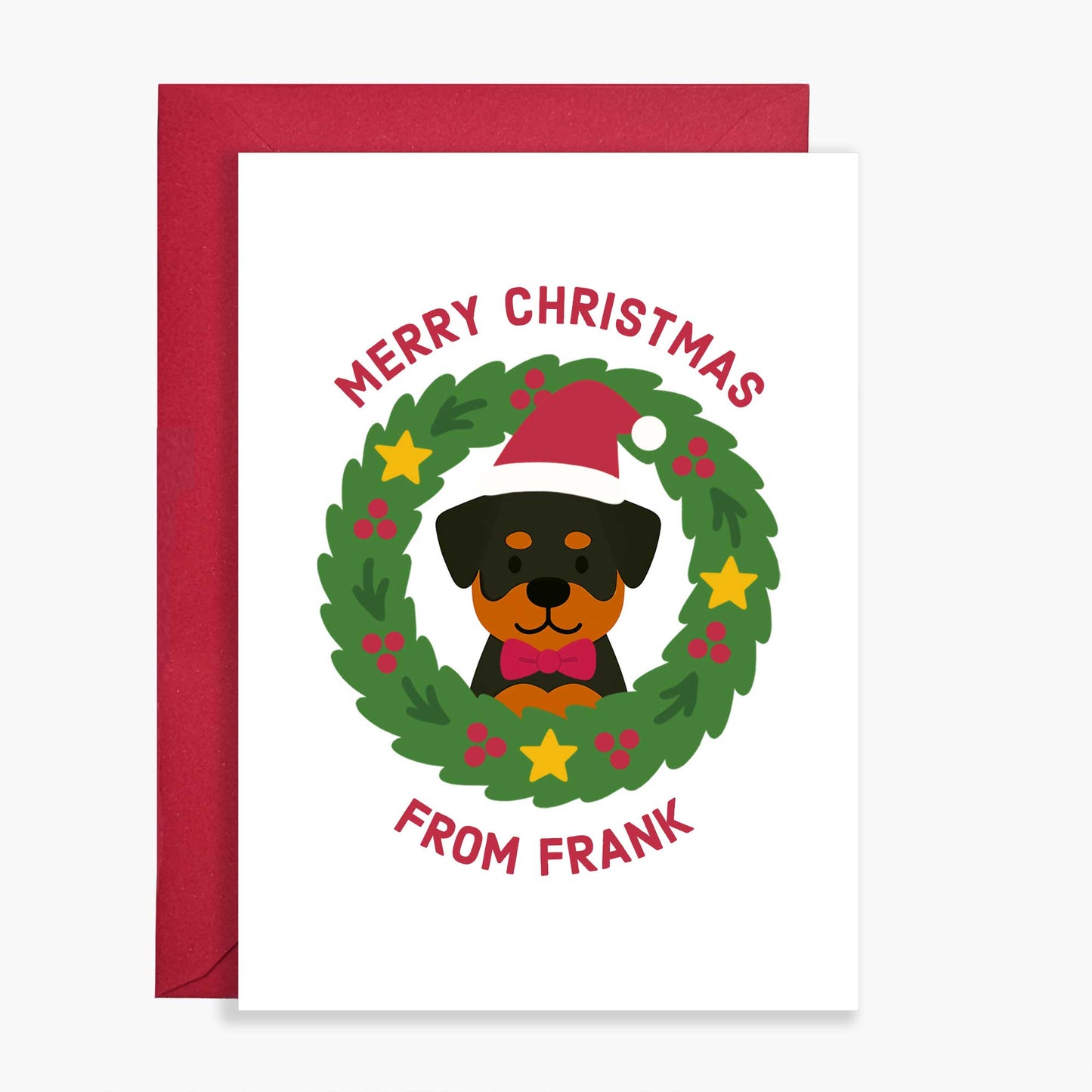 Personalised Rottweiler Christmas Card