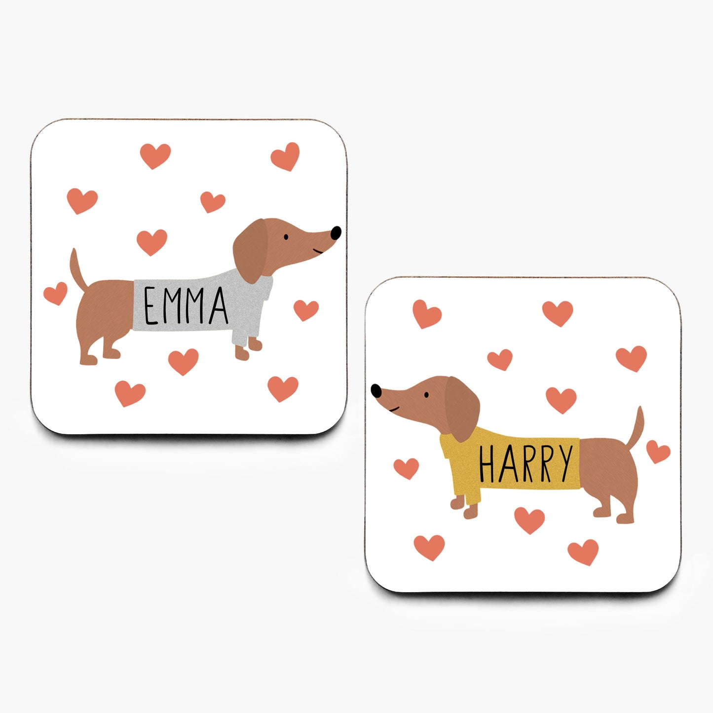 Personalised Sausage Dog Coasters