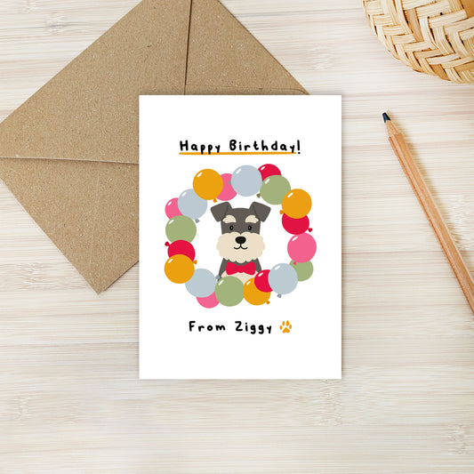 Personalised Schnauzer Birthday Card