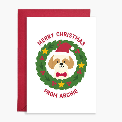 Personalised Shih Tzu Christmas Card