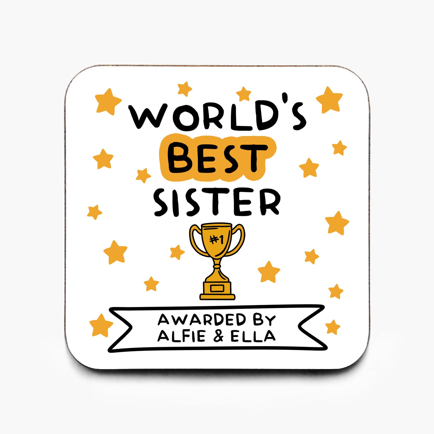 Personalised World's Best Sister Coaster