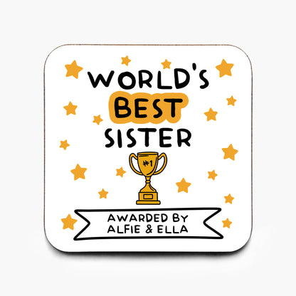 Personalised World's Best Sister Coaster