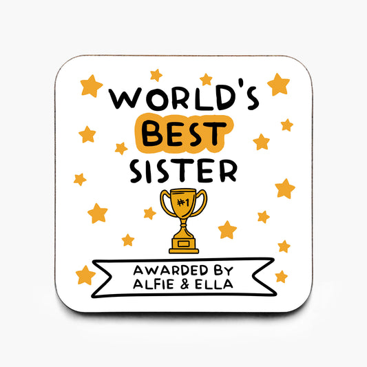 Personalised World's Best Sister Coaster