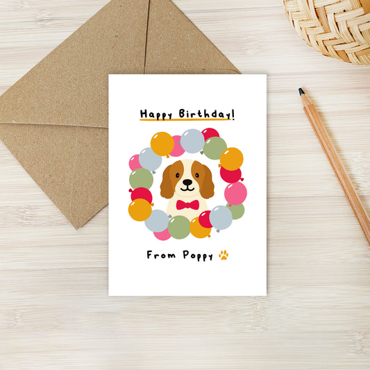 Personalised Spaniel Birthday Card