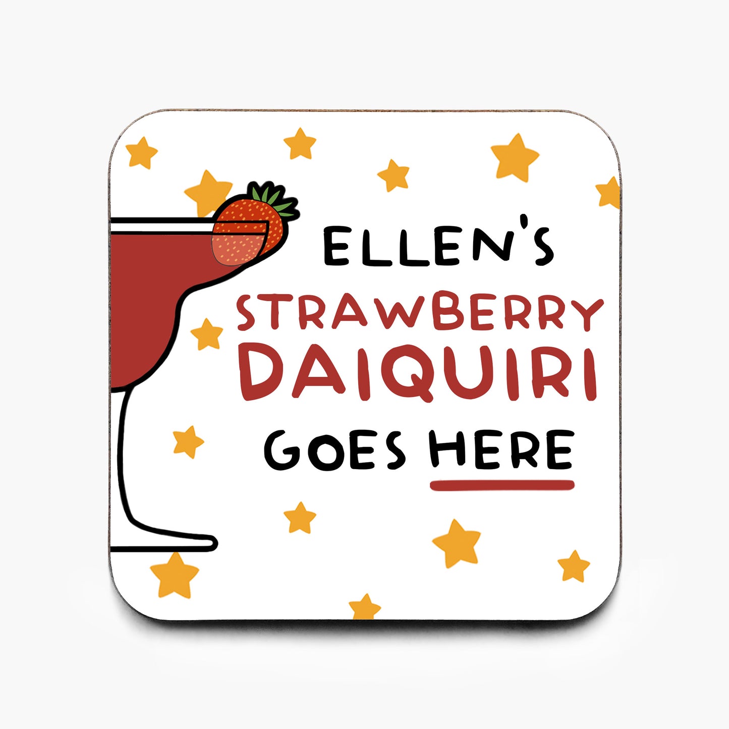 Personalised Strawberry Daiquiri Coaster
