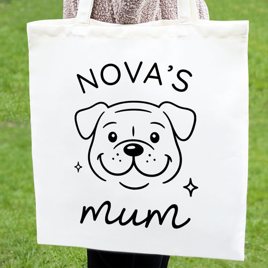 Personalised Staffordshire Bull Terrier Mum Tote Bag